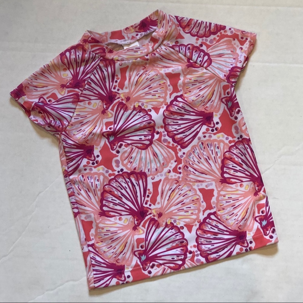 GYMBOREE girls rashguard short sleeve sea shells